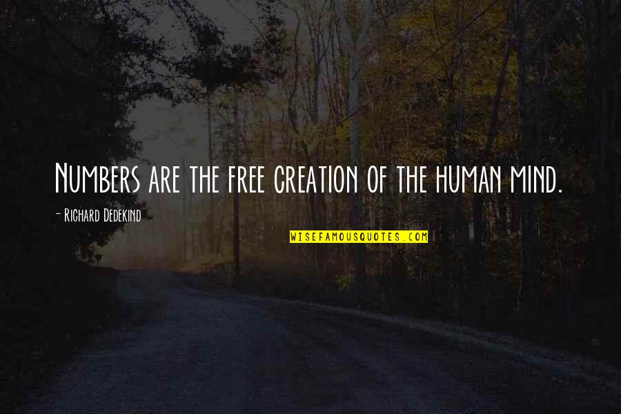 Drugged Up Quotes By Richard Dedekind: Numbers are the free creation of the human