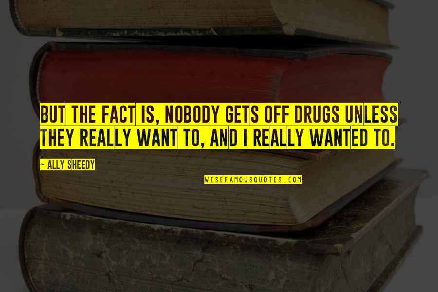 Drugs And Quotes By Ally Sheedy: But the fact is, nobody gets off drugs