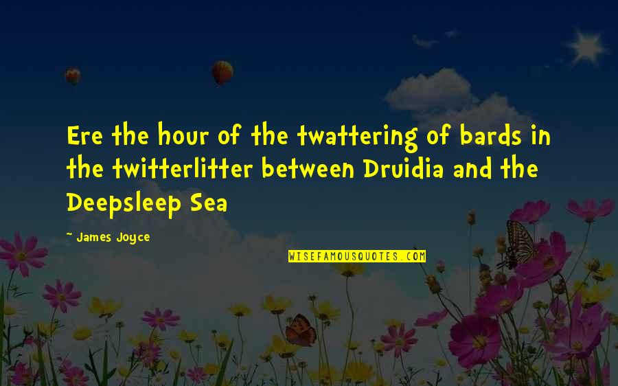 Druidia Quotes By James Joyce: Ere the hour of the twattering of bards Druidia Quotes By James Joyce: Ere the hour of the twattering of bards