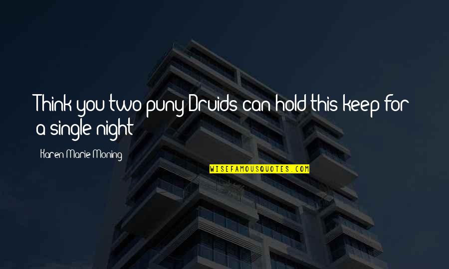 Druids Quotes By Karen Marie Moning: Think you two puny Druids can hold this