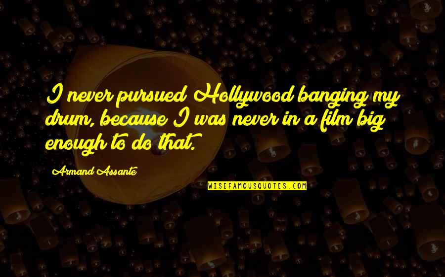 Drum Quotes By Armand Assante: I never pursued Hollywood banging my drum, because Drum Quotes By Armand Assante: I never pursued Hollywood banging my drum, because