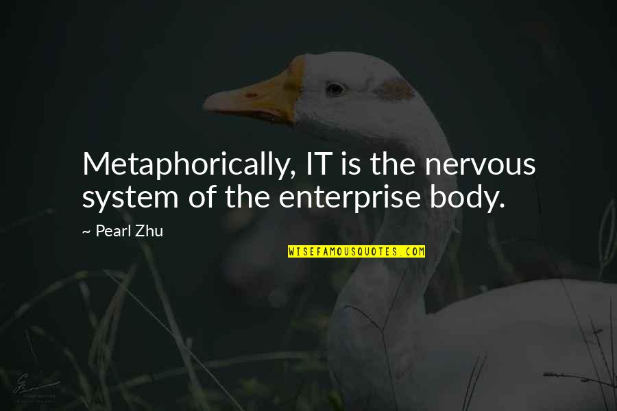 Drumbar Happy Quotes By Pearl Zhu: Metaphorically, IT is the nervous system of the