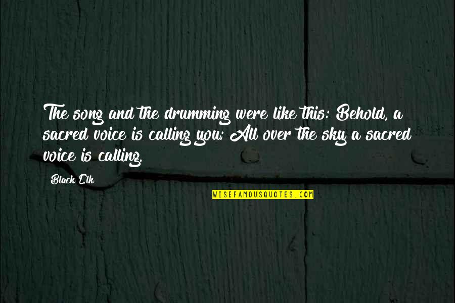 Drumming Quotes By Black Elk: The song and the drumming were like this: