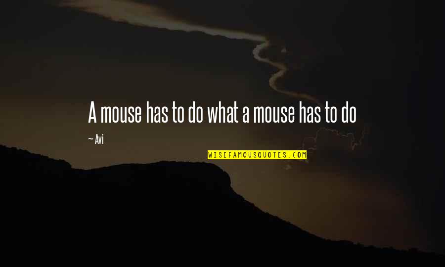 Drums And Life Quotes By Avi: A mouse has to do what a mouse