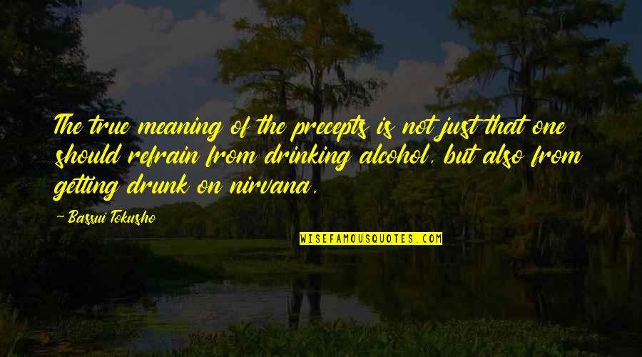 Drunk Drinking Quotes By Bassui Tokusho: The true meaning of the precepts is not