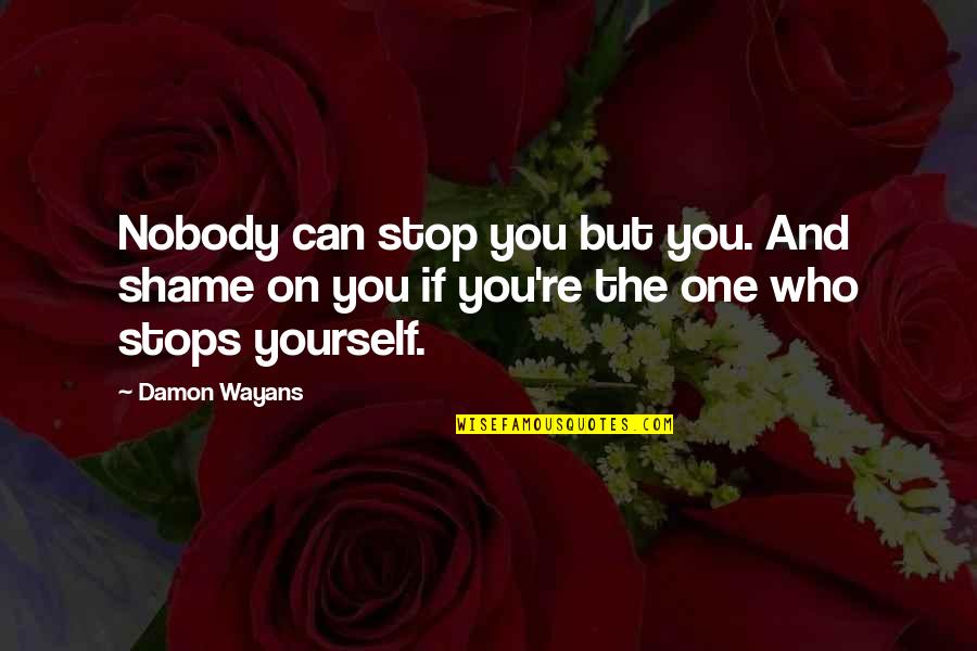 Drunk Smile Quotes By Damon Wayans: Nobody can stop you but you. And shame
