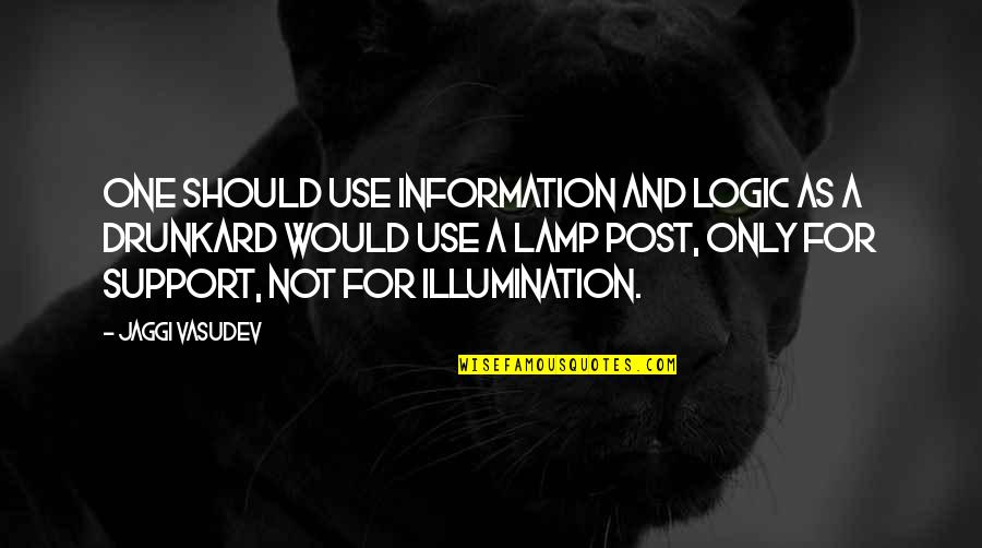 Drunkard Quotes By Jaggi Vasudev: One should use information and logic as a