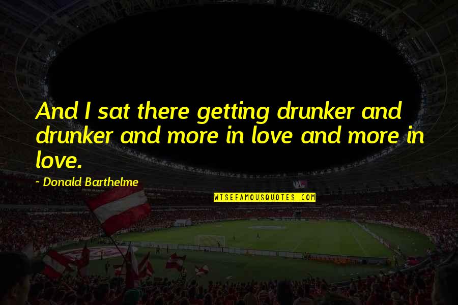 Drunker Than Quotes By Donald Barthelme: And I sat there getting drunker and drunker