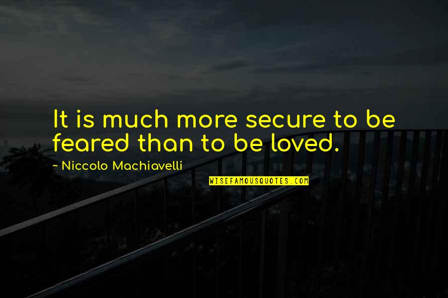Drusku Pilskalns Quotes By Niccolo Machiavelli: It is much more secure to be feared Drusku Pilskalns Quotes By Niccolo Machiavelli: It is much more secure to be feared