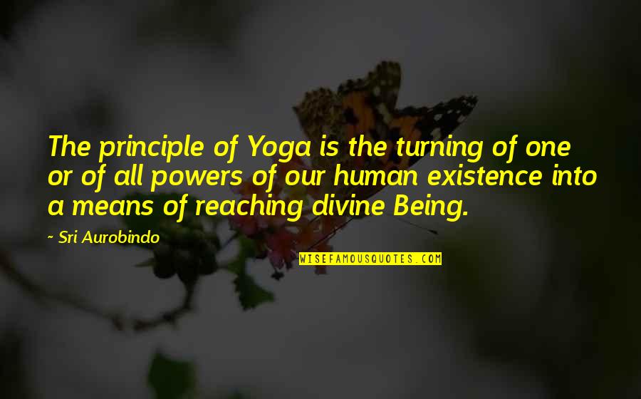 Druze Quotes By Sri Aurobindo: The principle of Yoga is the turning of