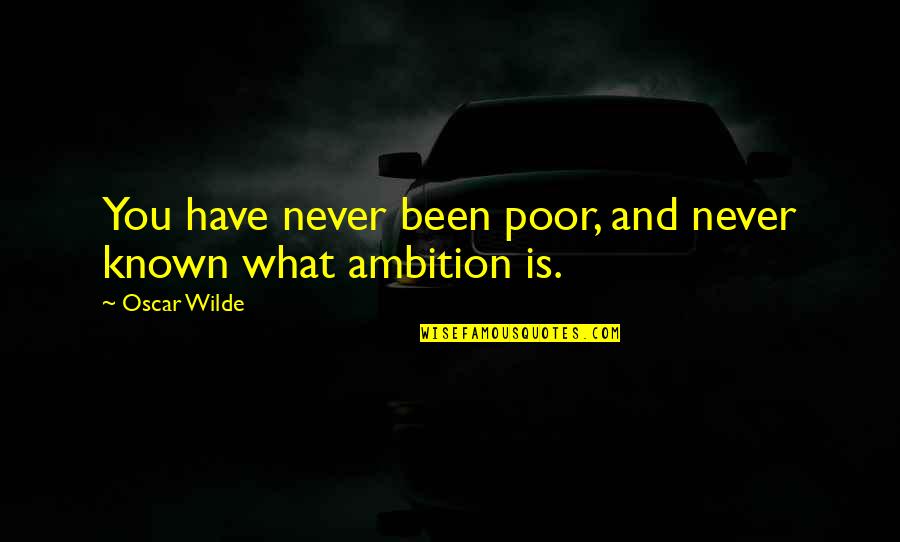 Druze Wikipedia Quotes By Oscar Wilde: You have never been poor, and never known