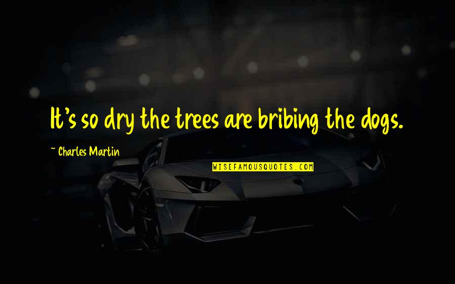 Dry Drought Quotes By Charles Martin: It's so dry the trees are bribing the