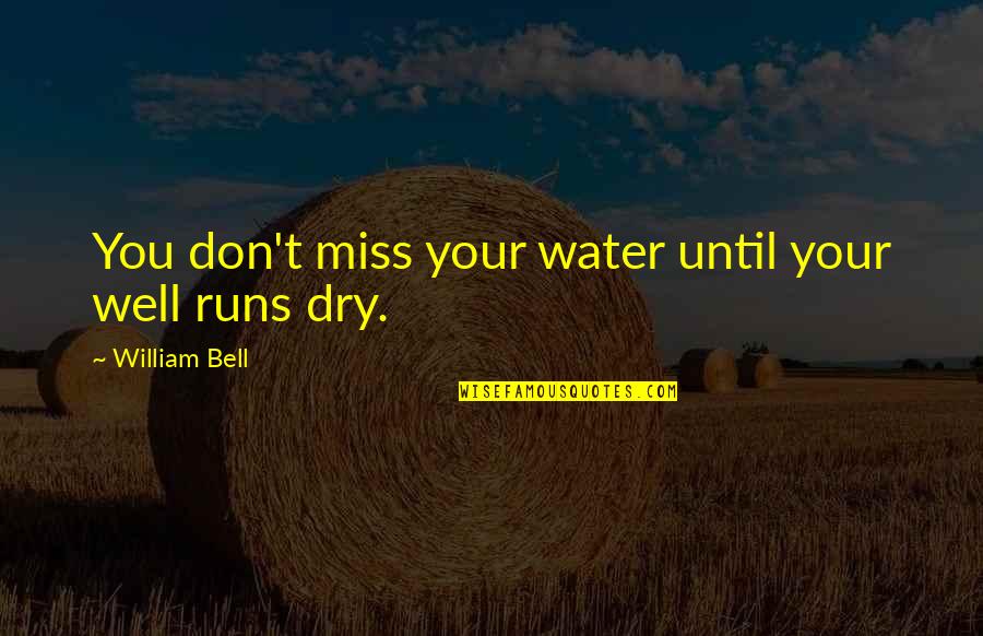 Dry Well Quotes By William Bell: You don't miss your water until your well
