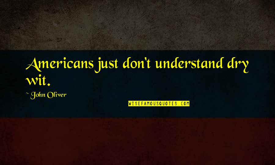 Dry Wit Quotes By John Oliver: Americans just don't understand dry wit.