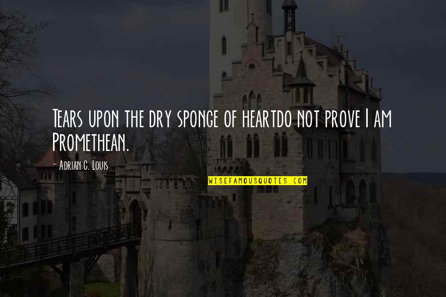 Dry Your Tears Quotes By Adrian C. Louis: Tears upon the dry sponge of heartdo not Dry Your Tears Quotes By Adrian C. Louis: Tears upon the dry sponge of heartdo not