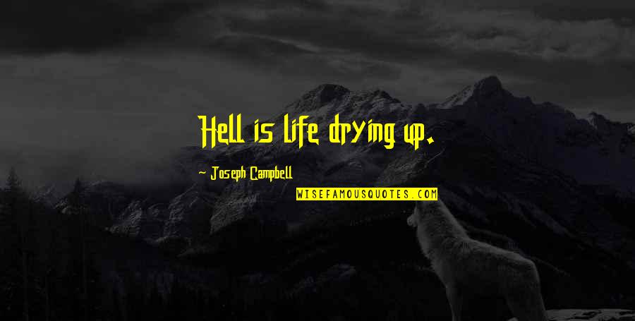 Drying Quotes By Joseph Campbell: Hell is life drying up.