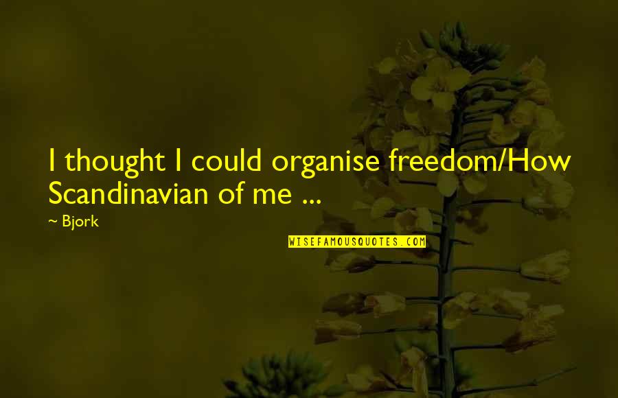 Dsonic Quotes By Bjork: I thought I could organise freedom/How Scandinavian of