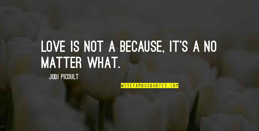 Dualisms In The Bible Quotes By Jodi Picoult: Love is not a because, it's a no Dualisms In The Bible Quotes By Jodi Picoult: Love is not a because, it's a no