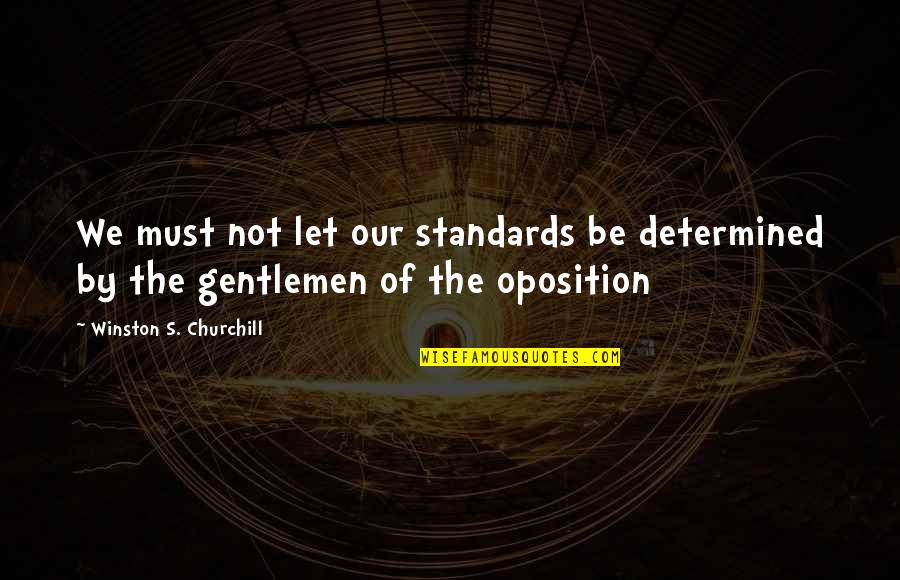 Dualist's Quotes By Winston S. Churchill: We must not let our standards be determined