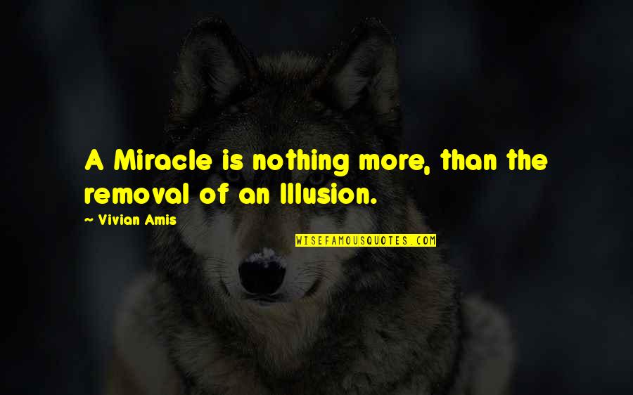 Duality Of Life Quotes By Vivian Amis: A Miracle is nothing more, than the removal