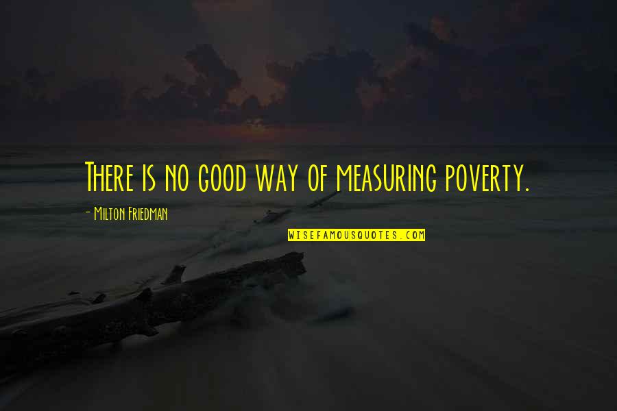 Dub Quotes By Milton Friedman: There is no good way of measuring poverty.