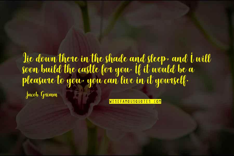 Dubdubi Quotes By Jacob Grimm: Lie down there in the shade and sleep, Dubdubi Quotes By Jacob Grimm: Lie down there in the shade and sleep,