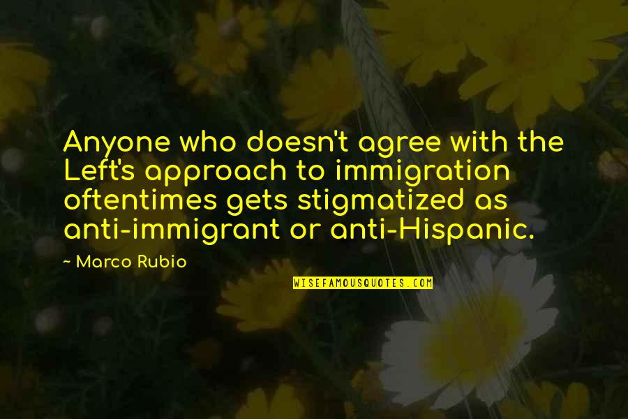 Dubinska Neosvetljena Quotes By Marco Rubio: Anyone who doesn't agree with the Left's approach