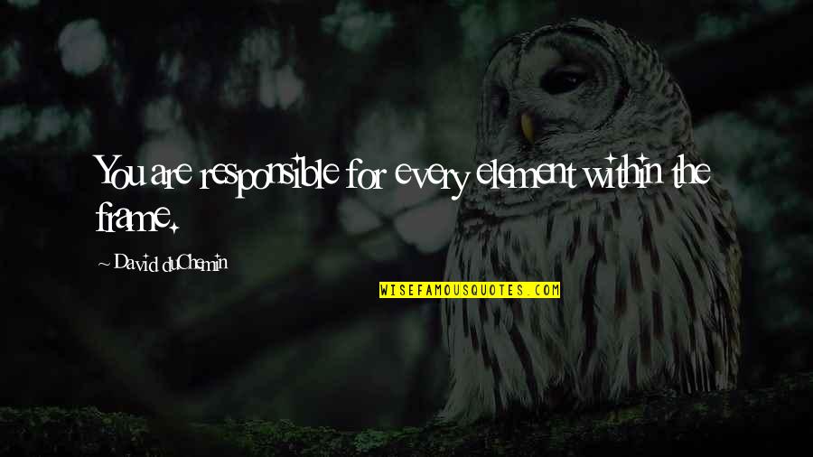 Duchemin Photography Quotes By David DuChemin: You are responsible for every element within the Duchemin Photography Quotes By David DuChemin: You are responsible for every element within the