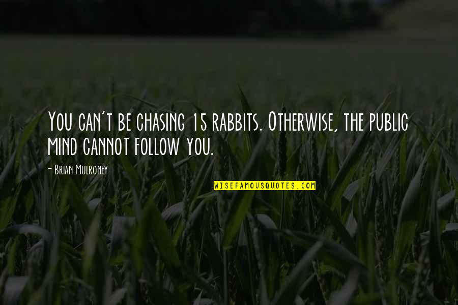 Duck Commander Hunting Quotes By Brian Mulroney: You can't be chasing 15 rabbits. Otherwise, the