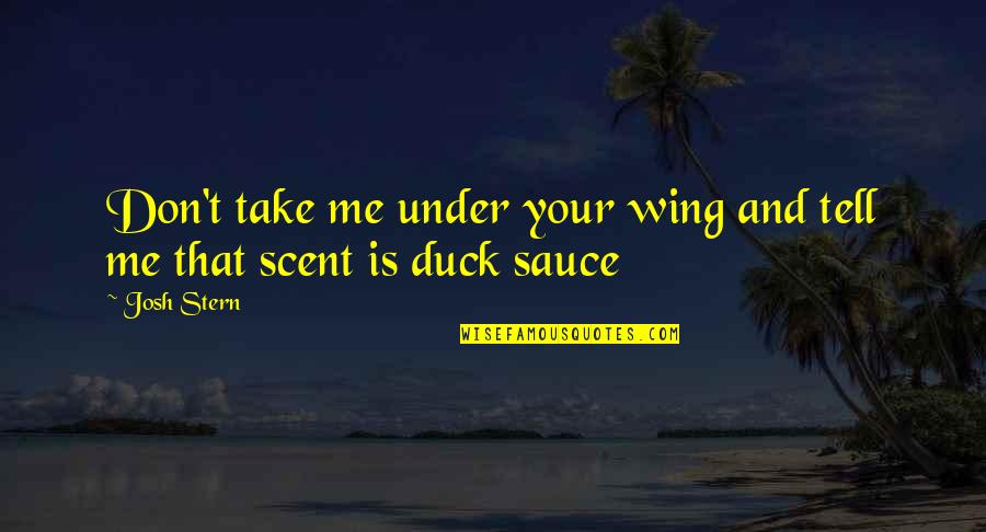 Duck Sauce Quotes By Josh Stern: Don't take me under your wing and tell