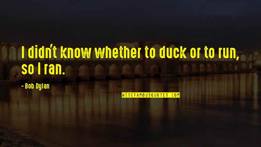 Ducks Quotes By Bob Dylan: I didn't know whether to duck or to