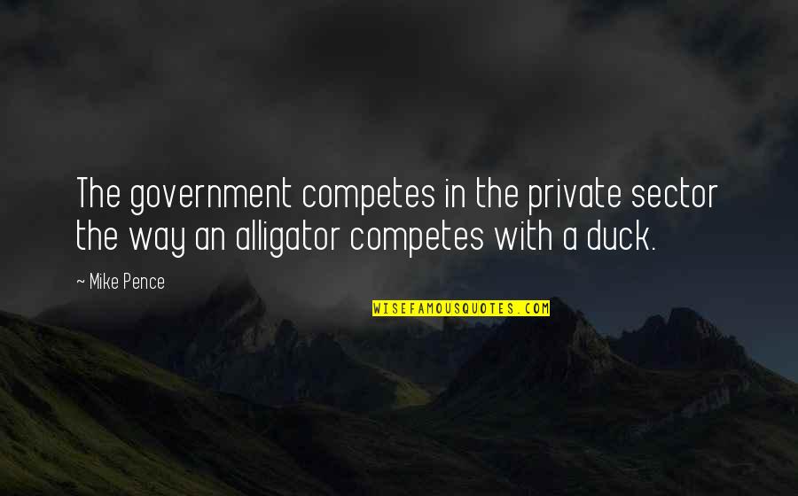 Ducks Quotes By Mike Pence: The government competes in the private sector the