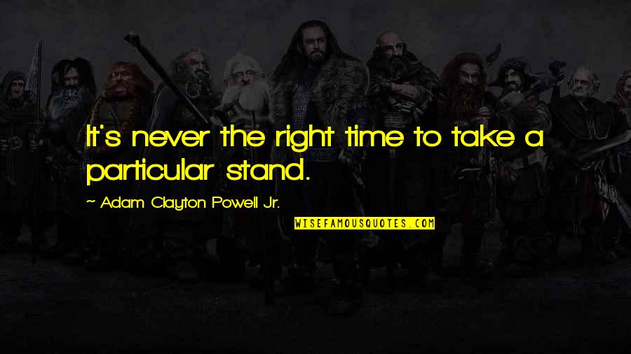 Ducros Spices Quotes By Adam Clayton Powell Jr.: It's never the right time to take a Ducros Spices Quotes By Adam Clayton Powell Jr.: It's never the right time to take a