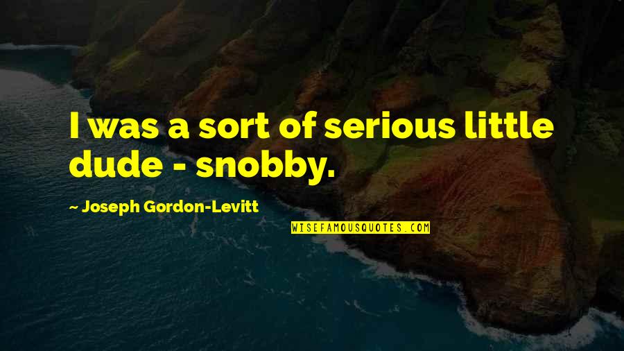 Dude Quotes By Joseph Gordon-Levitt: I was a sort of serious little dude