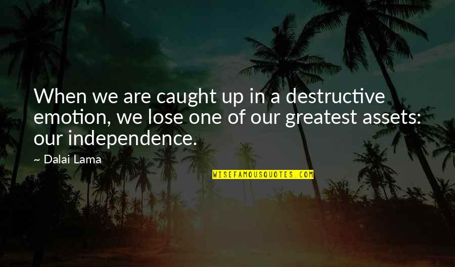Duelo Un Quotes By Dalai Lama: When we are caught up in a destructive