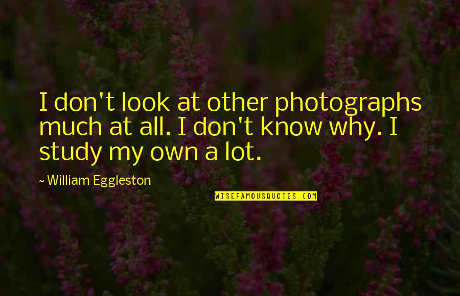 Duetto Michele Quotes By William Eggleston: I don't look at other photographs much at Duetto Michele Quotes By William Eggleston: I don't look at other photographs much at