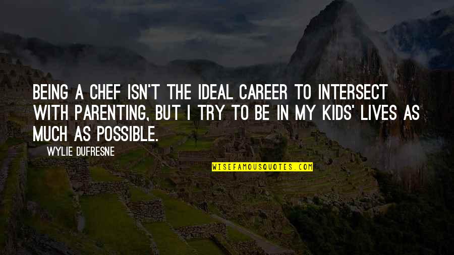 Dufresne's Quotes By Wylie Dufresne: Being a chef isn't the ideal career to Dufresne's Quotes By Wylie Dufresne: Being a chef isn't the ideal career to