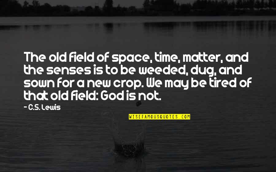 Dug Quotes By C.S. Lewis: The old field of space, time, matter, and
