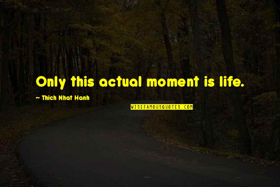 Dug Up Movie Quotes By Thich Nhat Hanh: Only this actual moment is life.