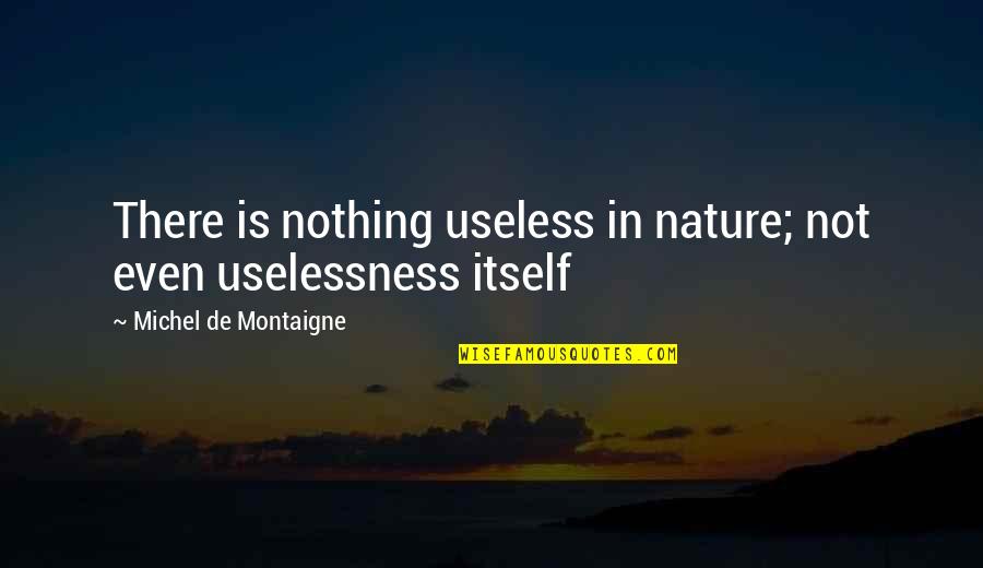 Duhulu Quotes By Michel De Montaigne: There is nothing useless in nature; not even Duhulu Quotes By Michel De Montaigne: There is nothing useless in nature; not even