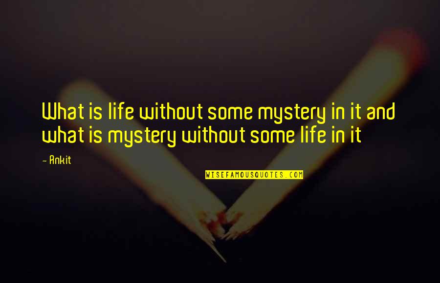 Dui Quotes By Ankit: What is life without some mystery in it