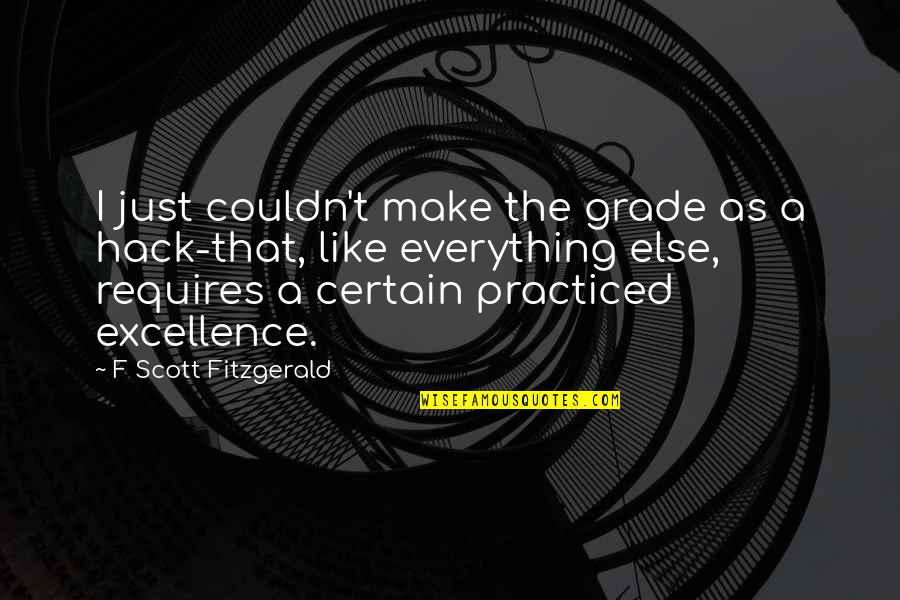 Duidelijkheid Scheppen Quotes By F Scott Fitzgerald: I just couldn't make the grade as a