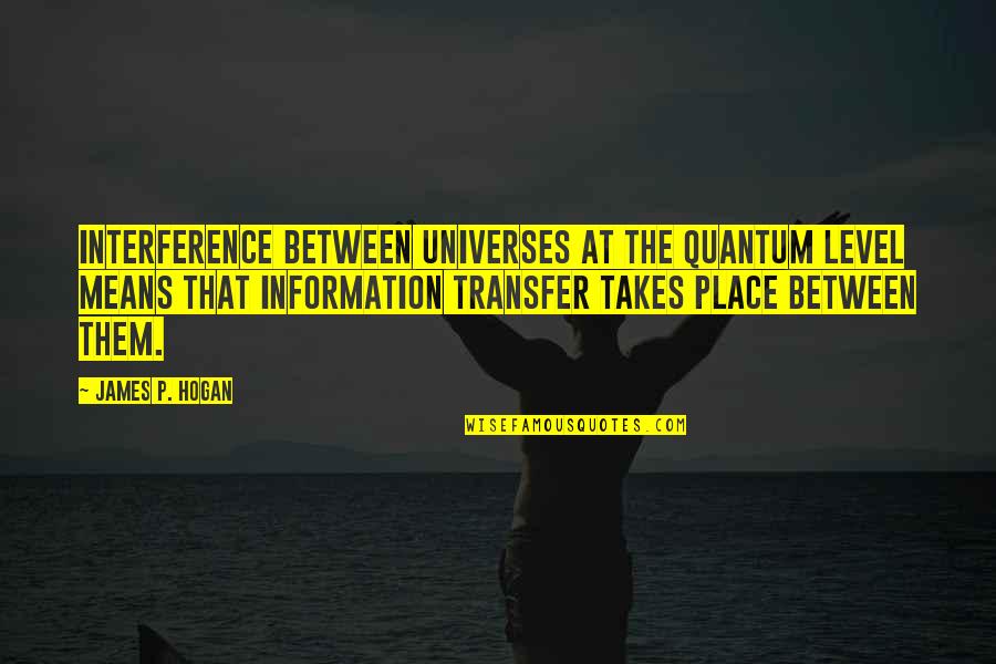 Duikers And Elephants Quotes By James P. Hogan: Interference between universes at the quantum level means