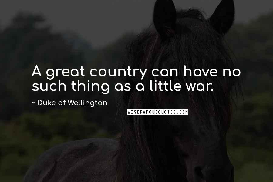 Duke Of Wellington quotes: A great country can have no such thing as a little war.