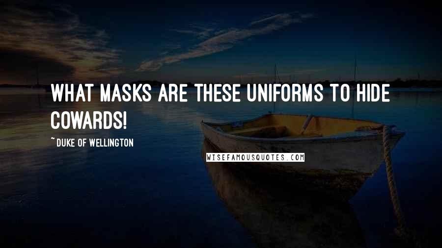 Duke Of Wellington quotes: What masks are these uniforms to hide cowards!