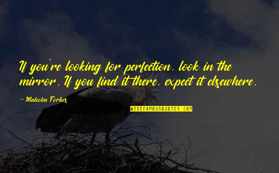 Dukette Quotes By Malcolm Forbes: If you're looking for perfection, look in the