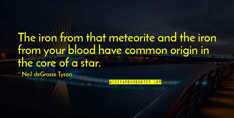 Dukhon Adalah Quotes By Neil DeGrasse Tyson: The iron from that meteorite and the iron