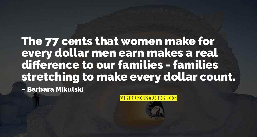 Dulche Quotes By Barbara Mikulski: The 77 cents that women make for every