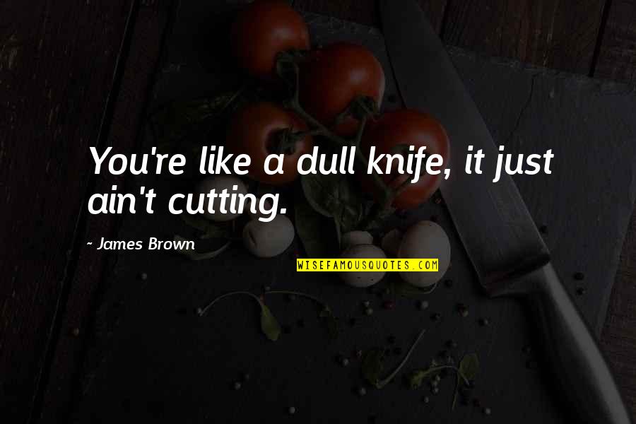 Dull Knife Quotes By James Brown: You're like a dull knife, it just ain't