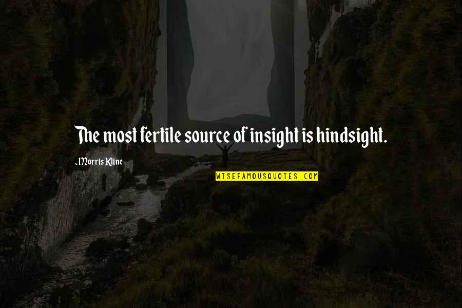 Dulness Quotes By Morris Kline: The most fertile source of insight is hindsight.